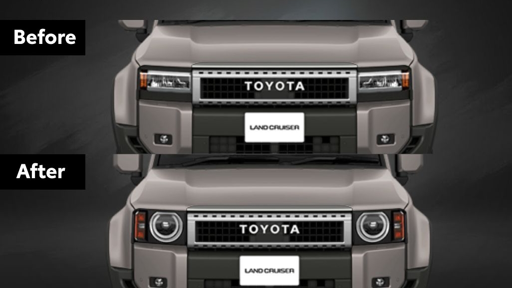 Land Cruiser 250可將原本的方形頭燈改為復古圓燈設計。（圖／Toyota提供）