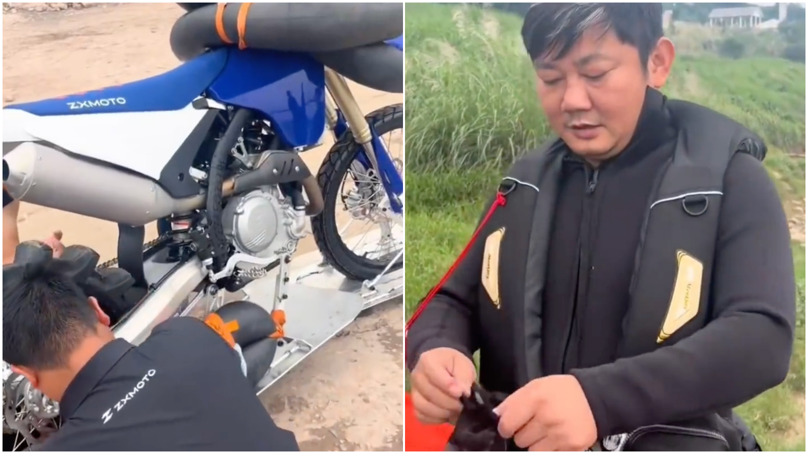 張雪選擇張雪機車MX450改裝,對於此次挑戰稱:「So Easy。」(圖/翻攝自微博)