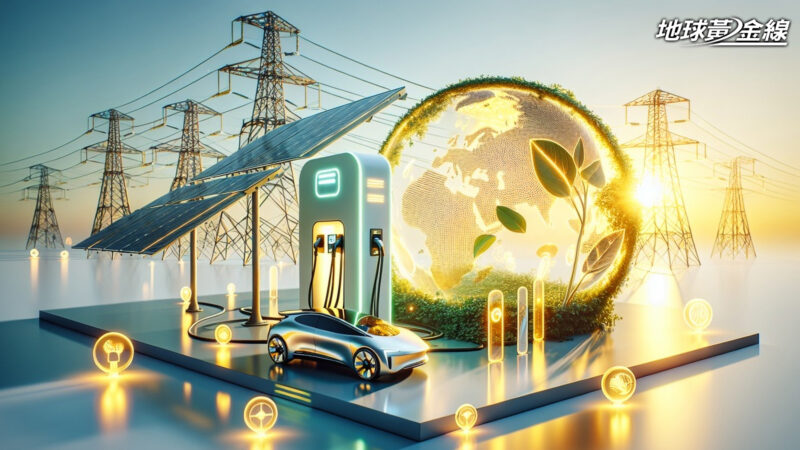 EV charge station, solar panels, AI, digital transformation, electric poles, sustainability earth 3D glass icons, white background, yellow-orange color palettes, hyper-realistic rendering.